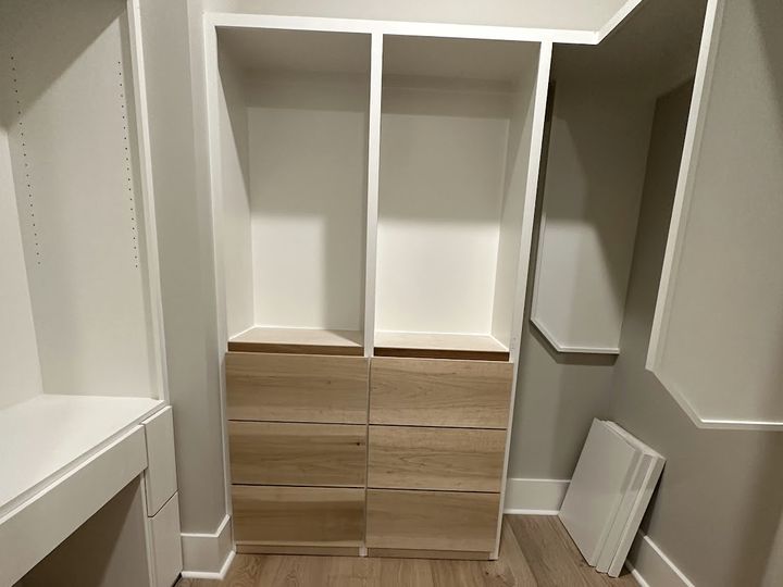 Closet tower with wood drawer fronts, by SV Construction