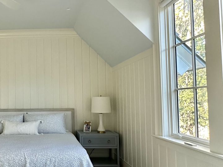 Vertical shiplap bedroom walls, by SV Construction
